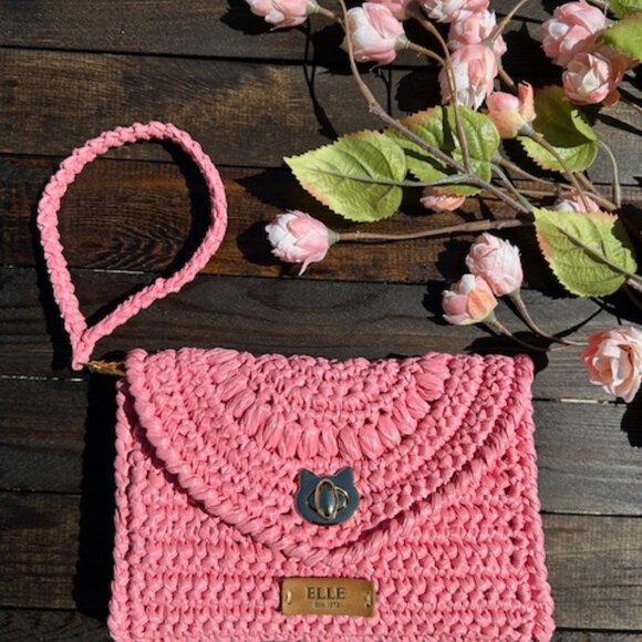 ELLE Raffia Crochet Clutch - Picture 9 of 16